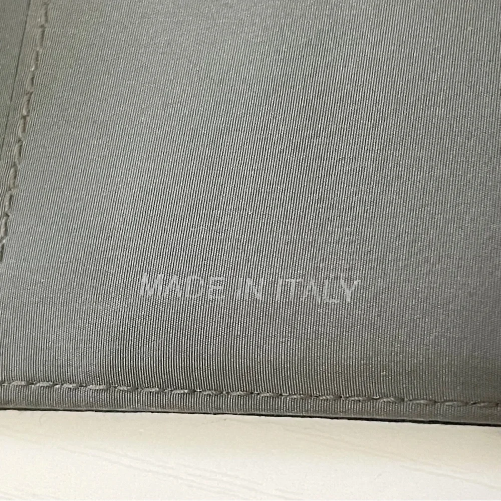 Prada black tech nylon red logo vintage trifold snap wallet